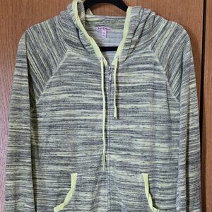 Women's Juice Couture Zip-up Hoodie XL Neon Green & black